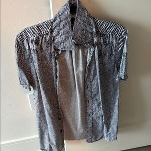 Diesel Black and White Striped Casual Button Down Shirt